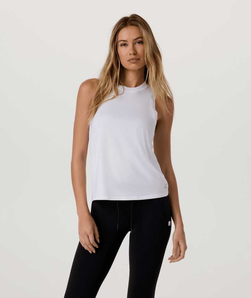 Vuori Women's Energy Long Tank Top in White