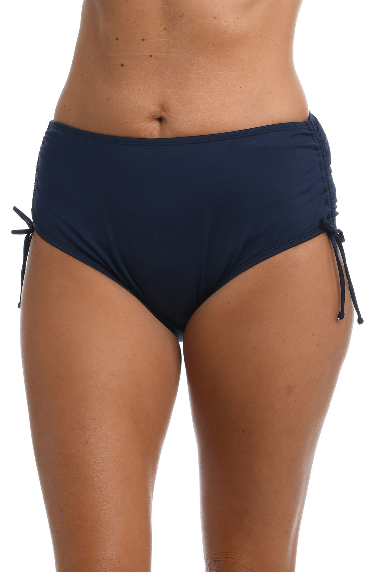 24Th & Ocean: Solid Adjustable Mid Waist Bottom - MIDNIGHT