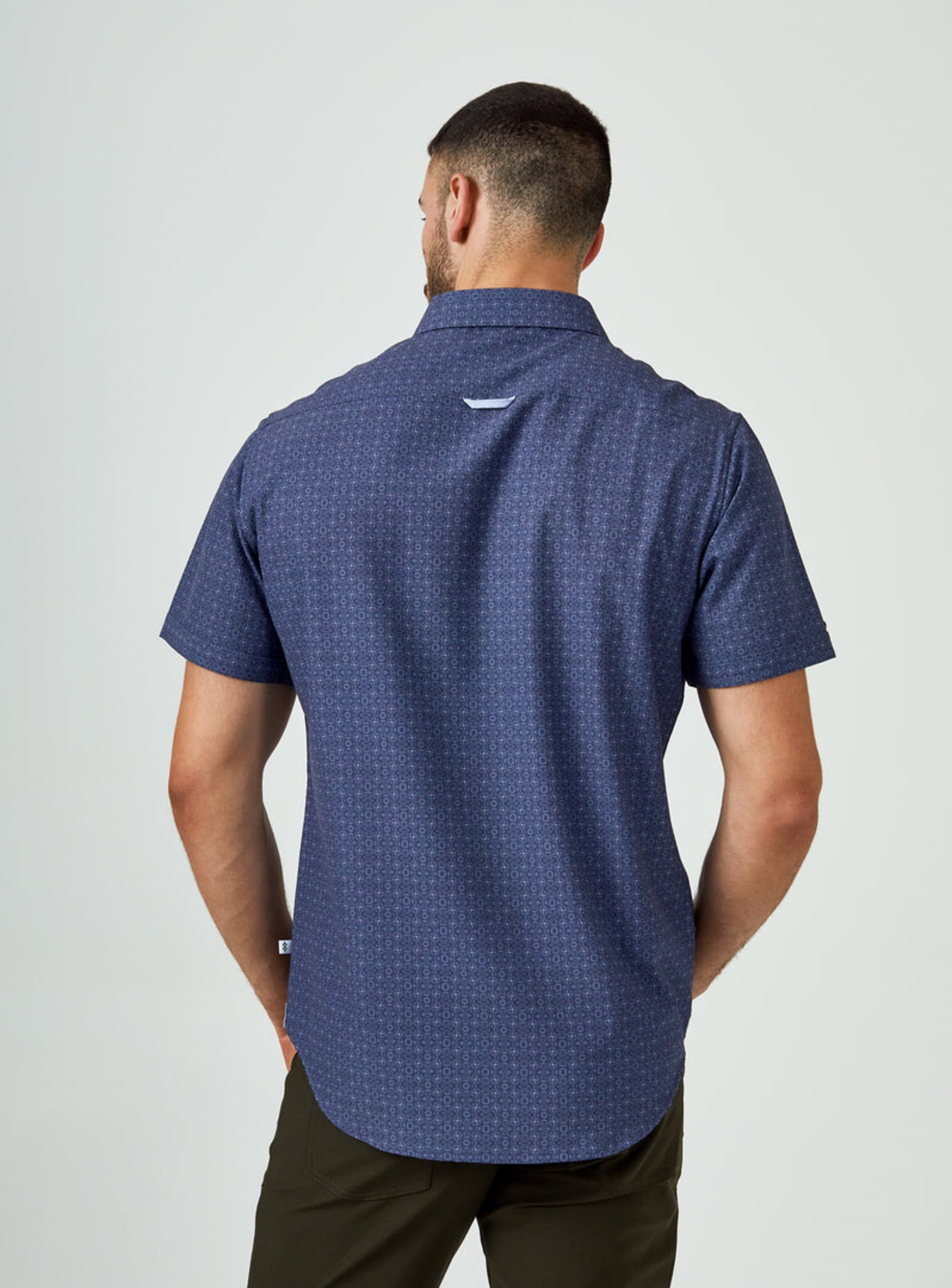 7 Diamonds: Casablanca Short Sleeve Shirt - NAVY