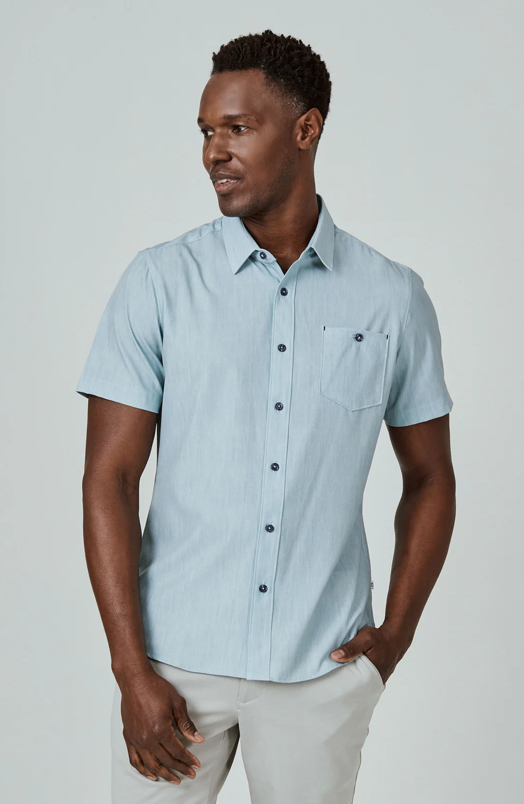 7 Diamonds: Pisco Short Sleeve Shirt - SEAFOAM