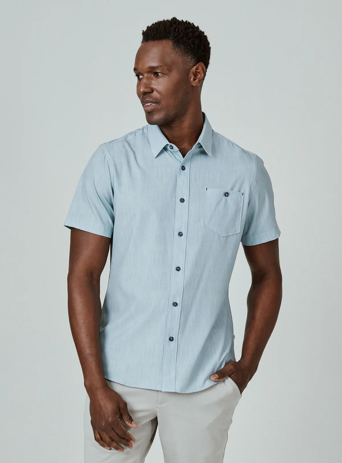 7 Diamonds: Pisco Short Sleeve Shirt - SEAFOAM