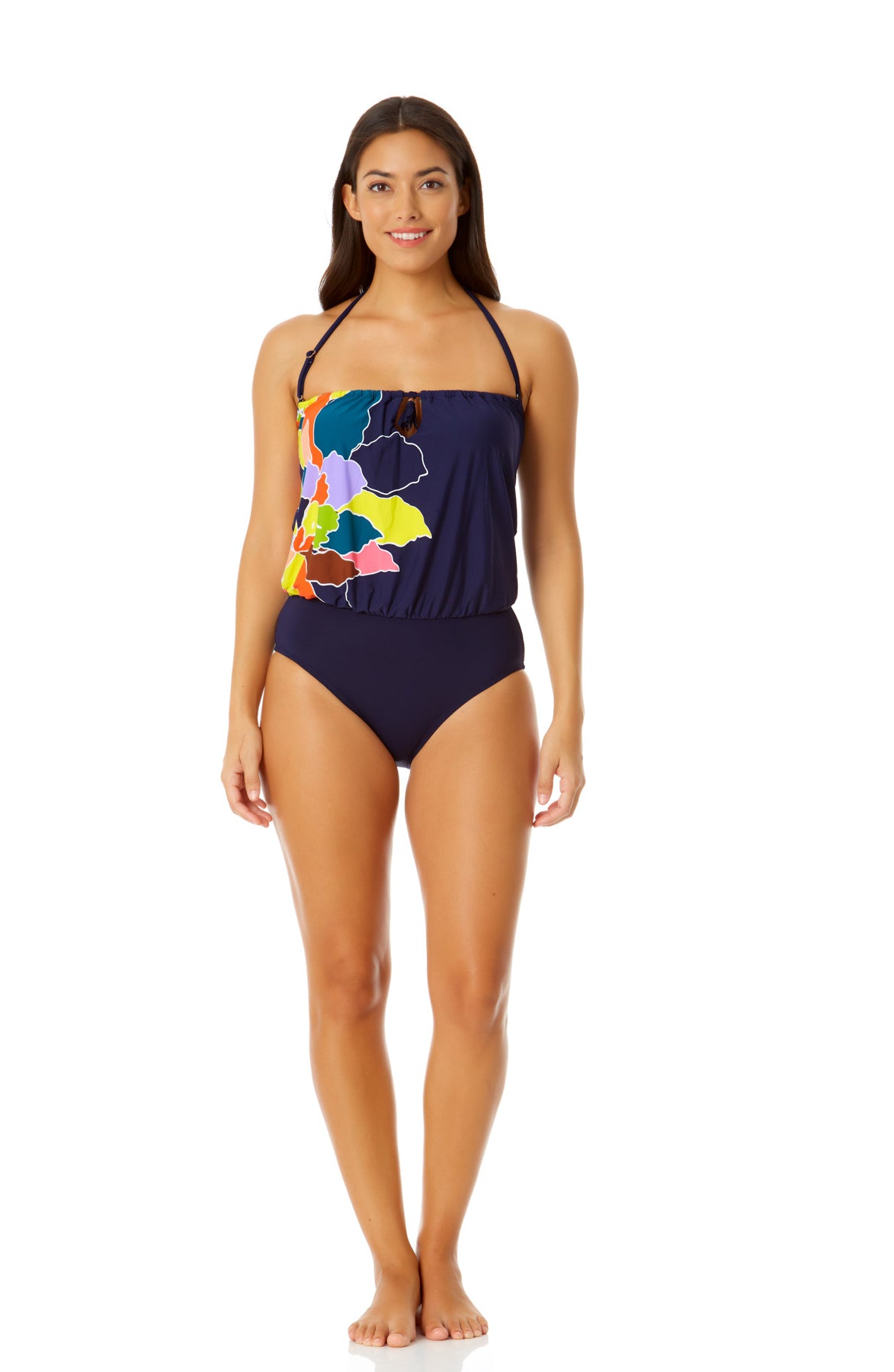 Anne Cole: One Piece Petal Party Bandeau Blouson