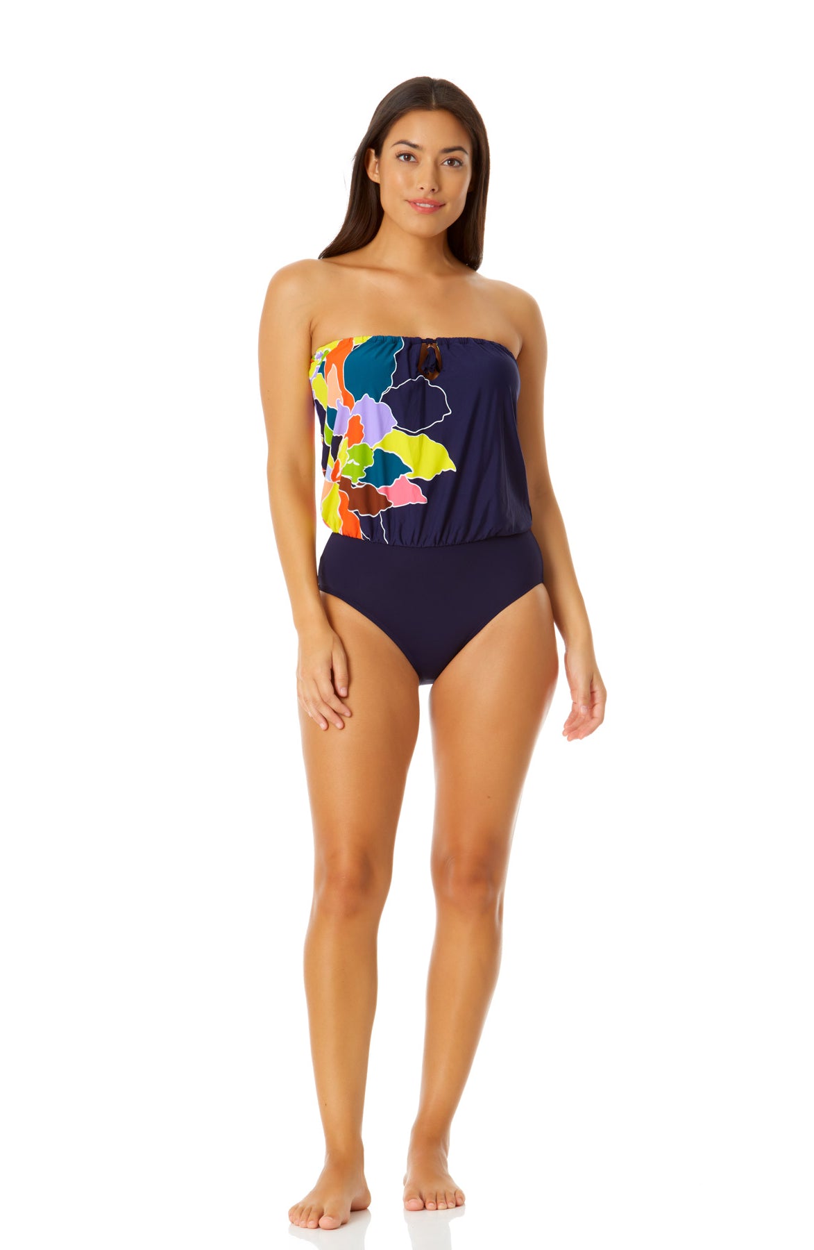 Anne Cole: One Piece Petal Party Bandeau Blouson