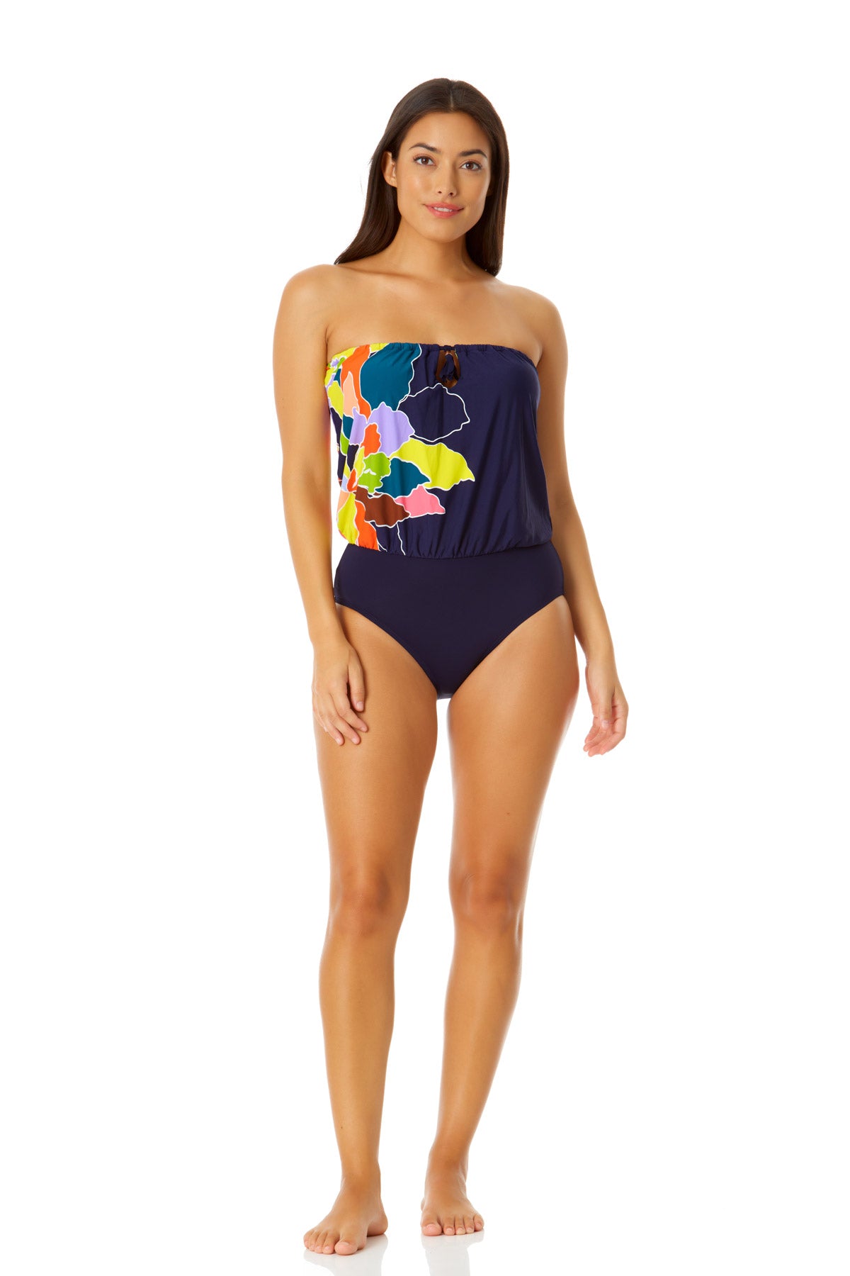 Anne Cole: One Piece Petal Party Bandeau Blouson