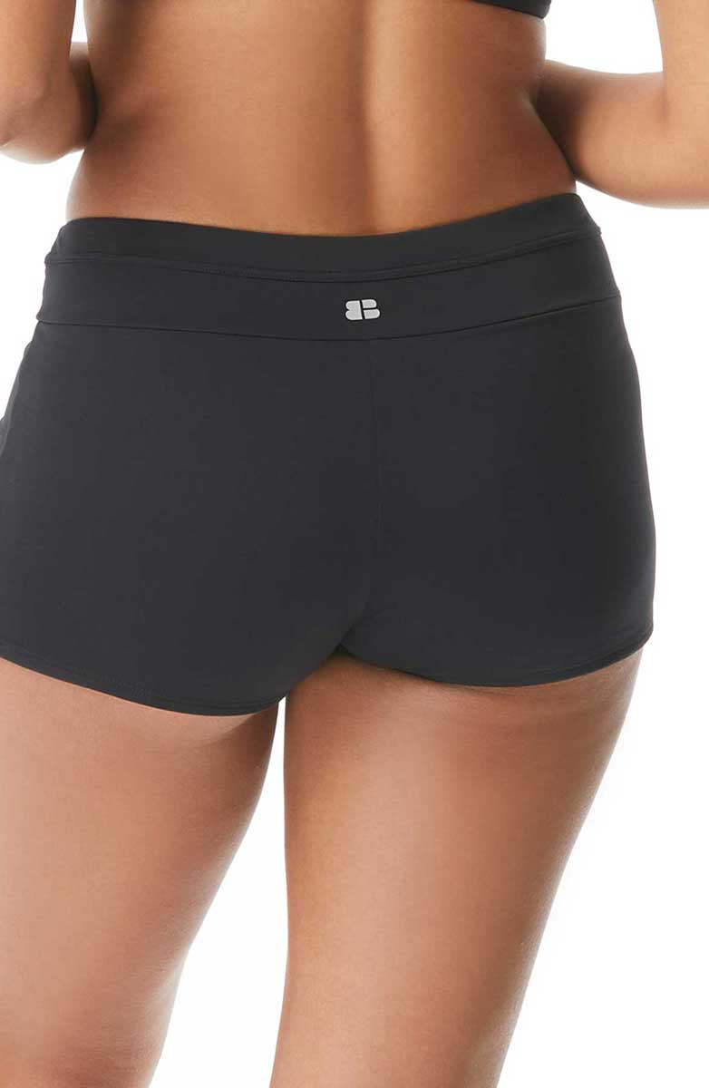 Beach House Sport: Solid Slim Fit Swim Shorty - BLACK