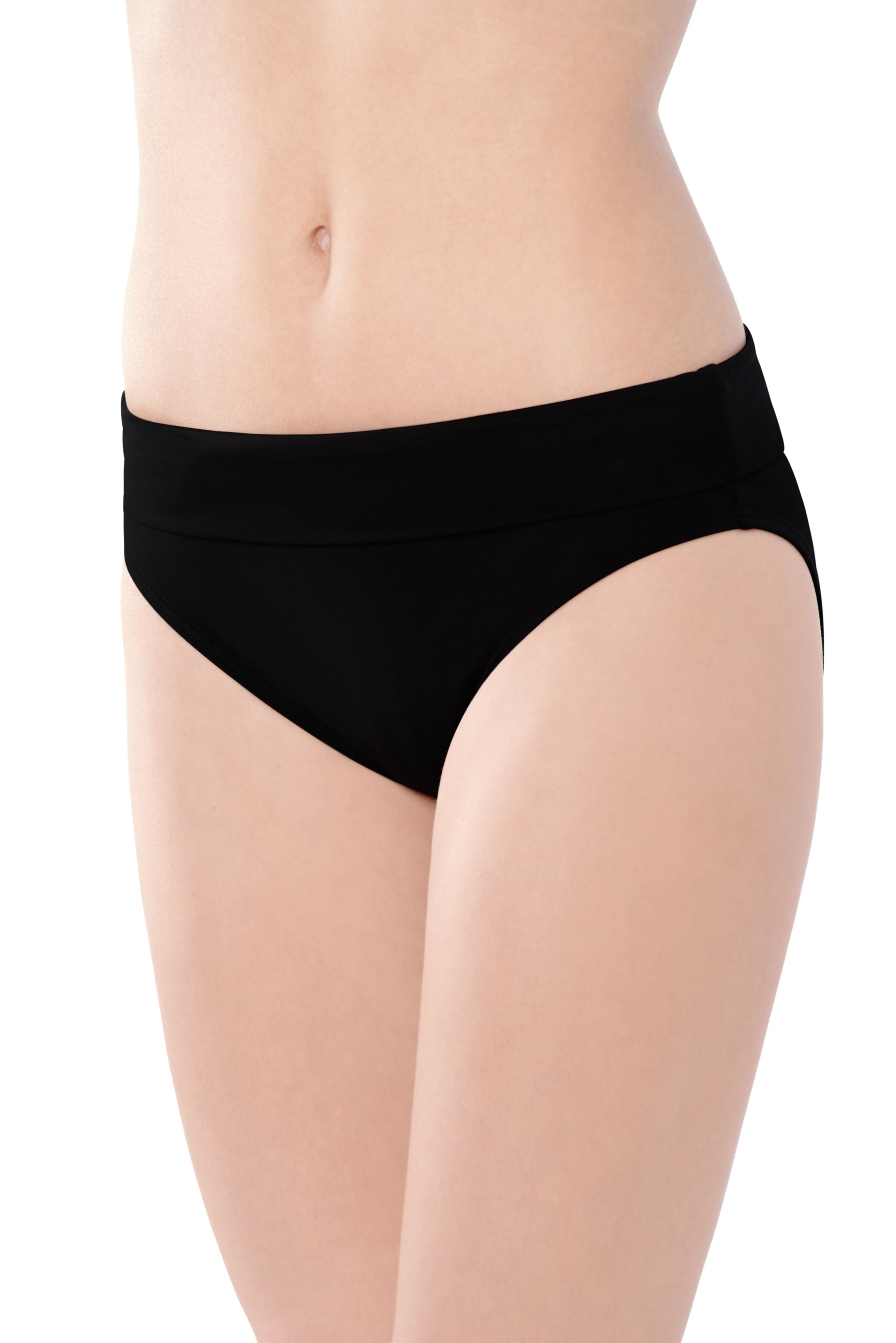 Captiva: Solid Fold Over High Waist Brief