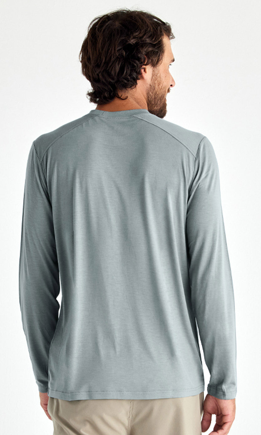 Free Fly Men's Bamboo Lightweight Long Sleeve in Slate, alternate view