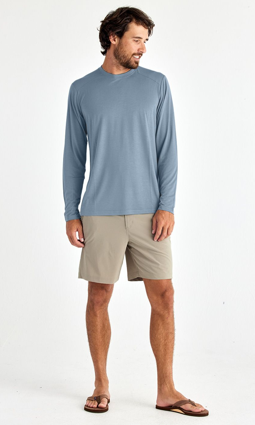 Free Fly Men's Bamboo Lightweight Long Sleeve in Slate, alternate view 2