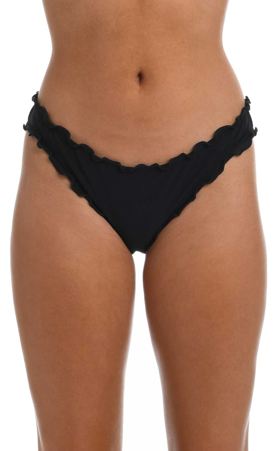 Hobie: Solids Ruffled Hipster Pant - BLACK