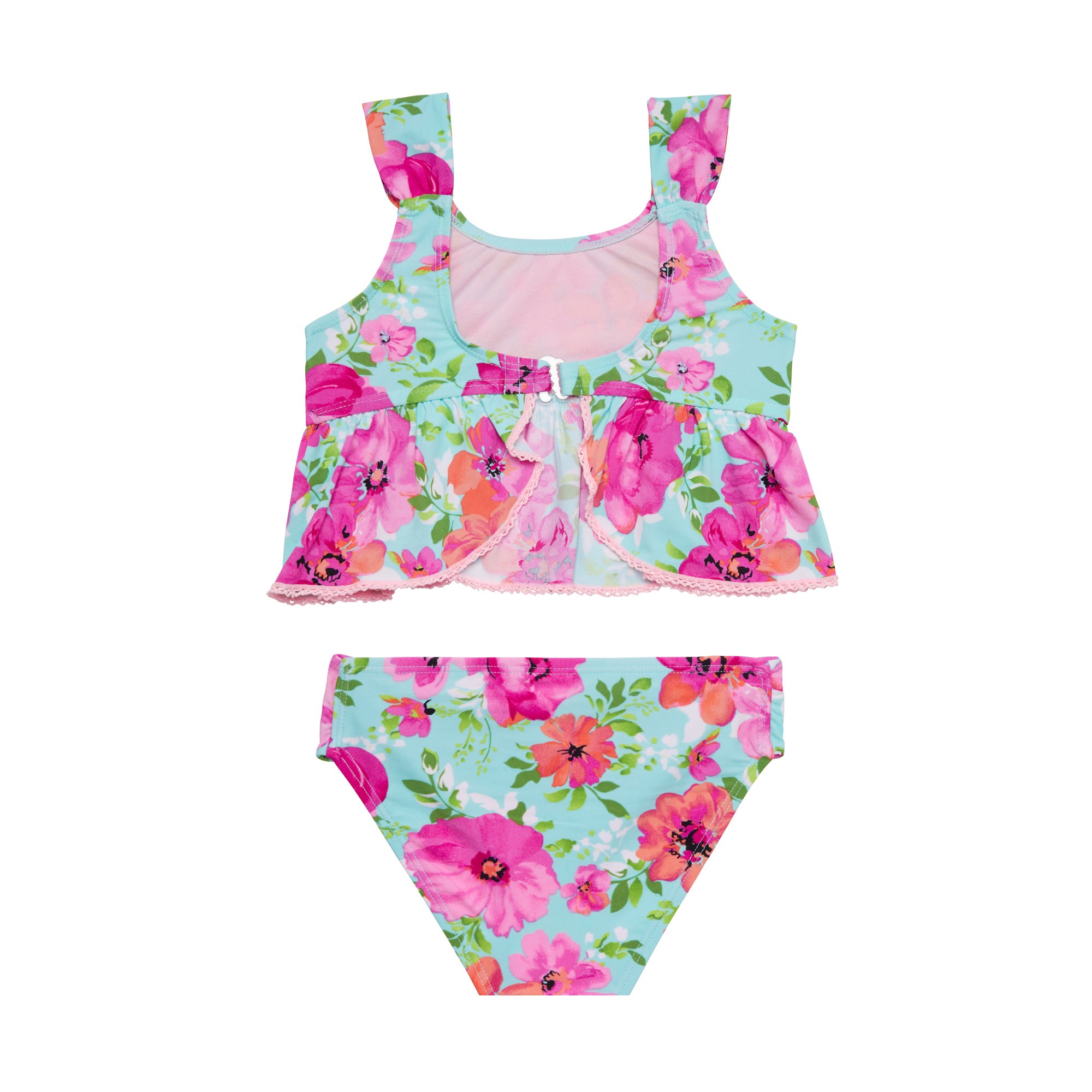 Hula Star:Two Piece Princess Floral Flounce Tankini Set
