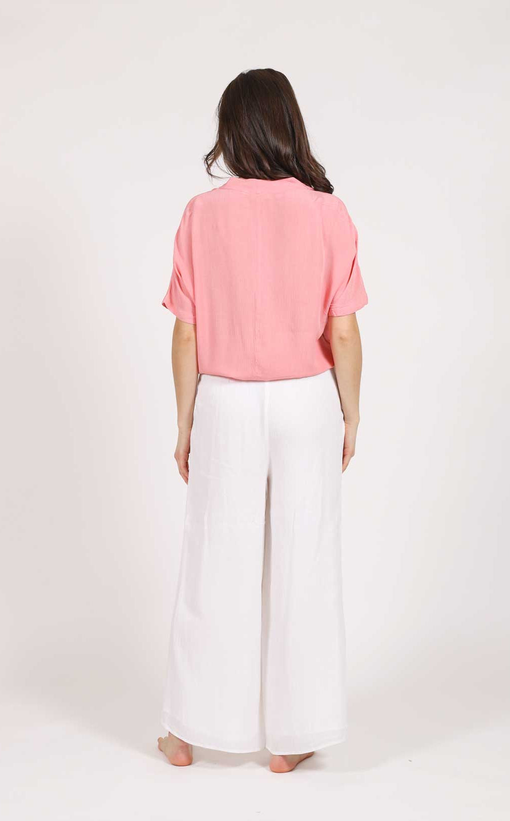 Koy Resort: Miami Tie Front Top - PEONY