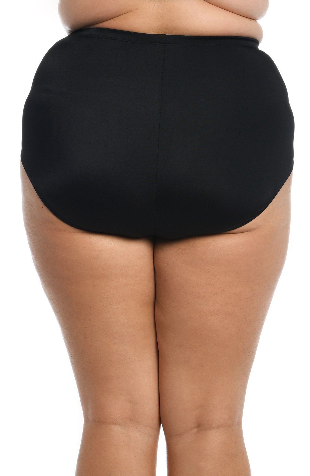 Maxine: Plus Solid Full Brief - BLACK