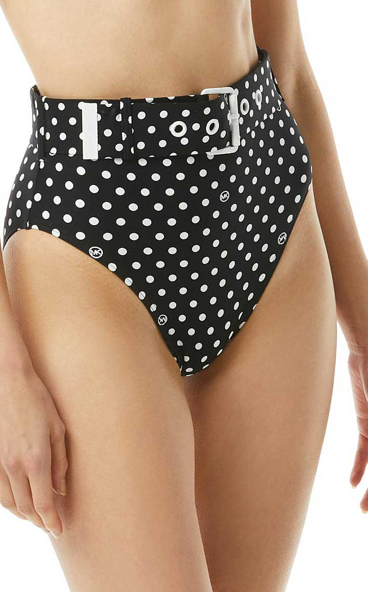 Michael Michael Kors: Dot High Waist Bikini Bottom