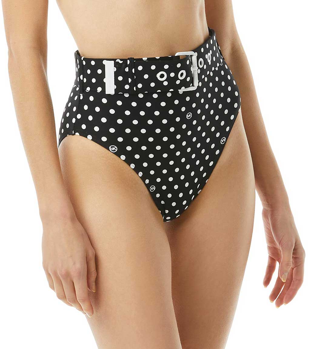 Michael Michael Kors: Dot High Waist Bikini Bottom