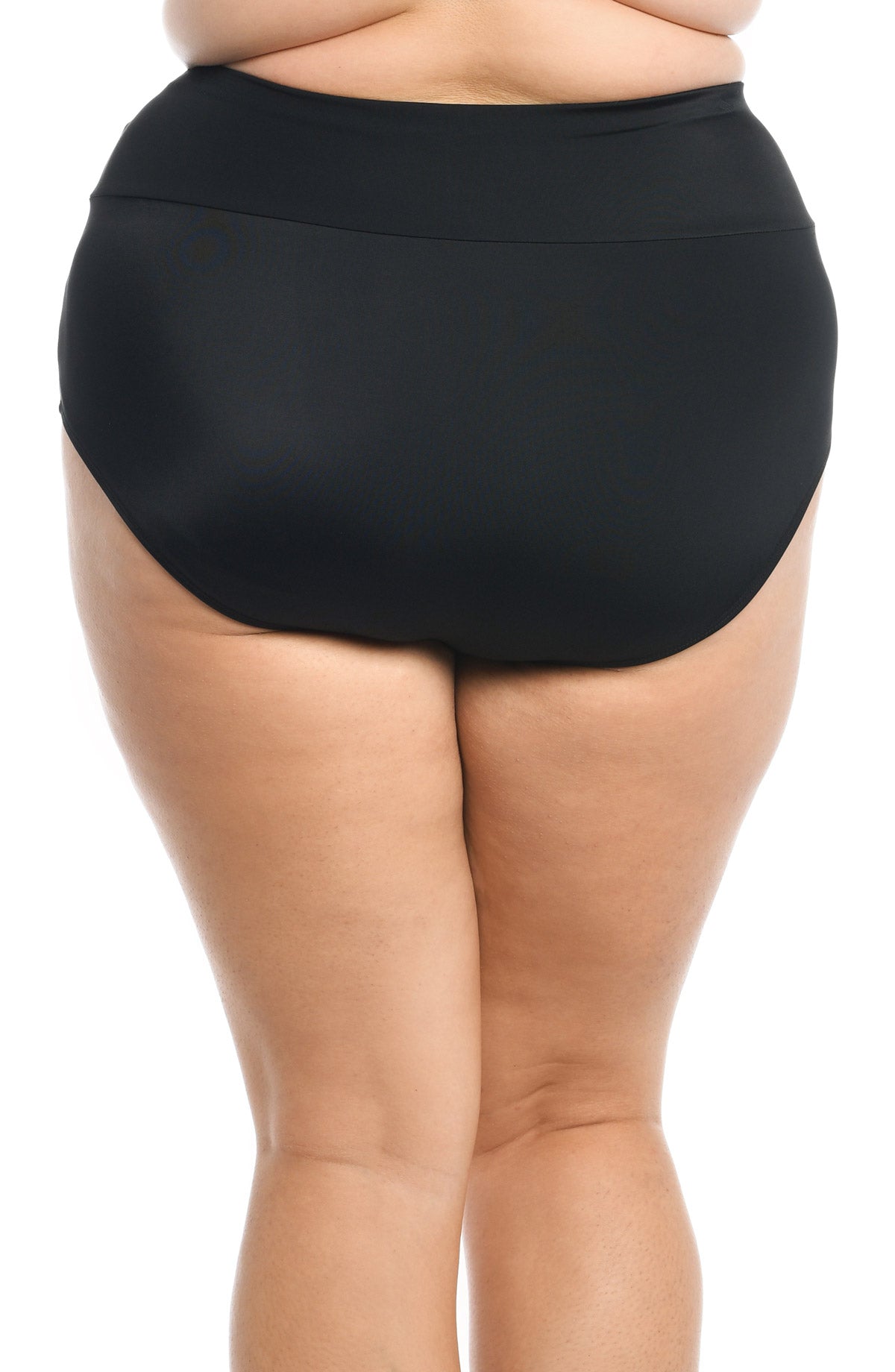 Maxine Plus Solid Wide Band Full Brief in Black, alternate view