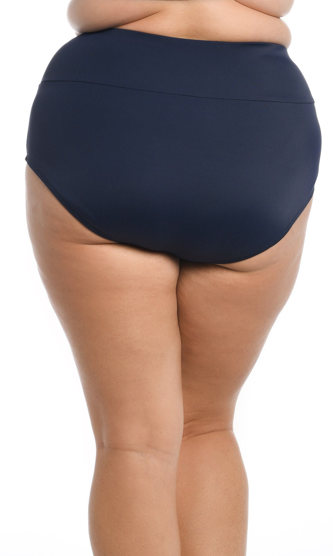 Maxine Plus Solid Wide Band Full Brief - INDIGO BLUE