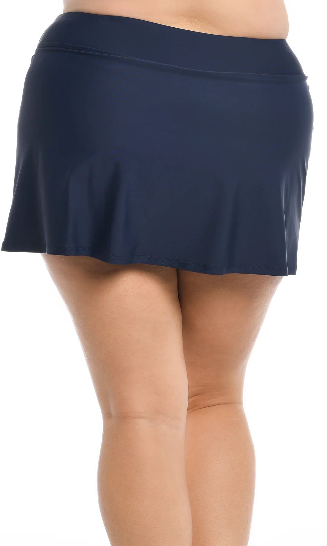 Maxine: Plus Solid Wide Band Skort - INDIGO BLUE
