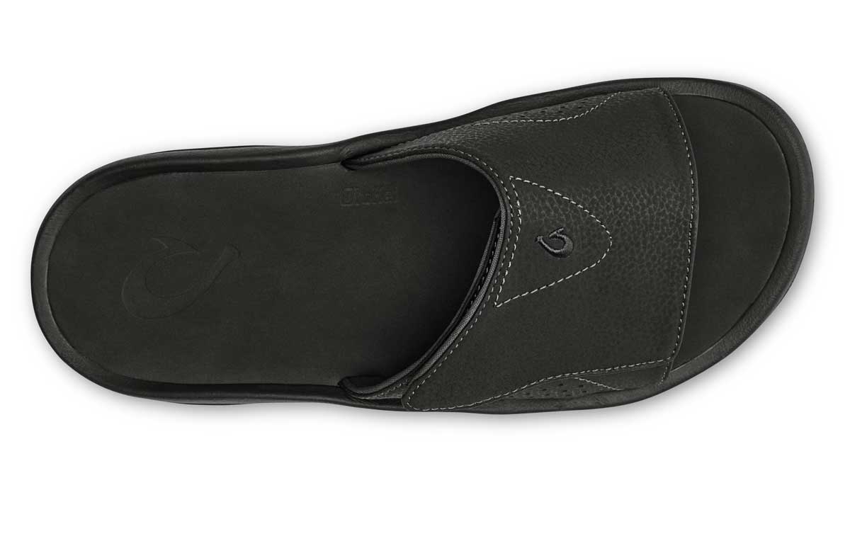 Olukai Men's Nalu Slide Sandals in Black/Black
