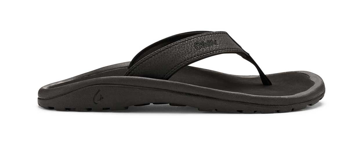 Olukai Men's Ohana Beach Sandals in Black/Black