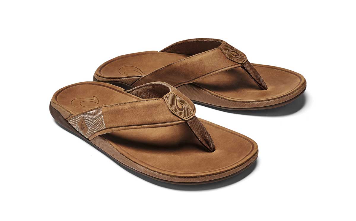 Olukai Men's Tuahine Leather Beach Sandals