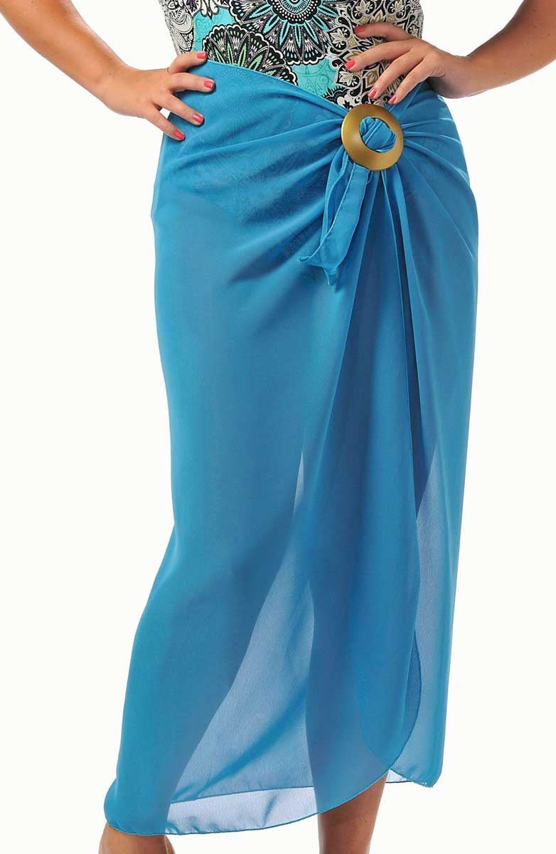 Rapz: Long Georgette Sarong - TURQUOISE