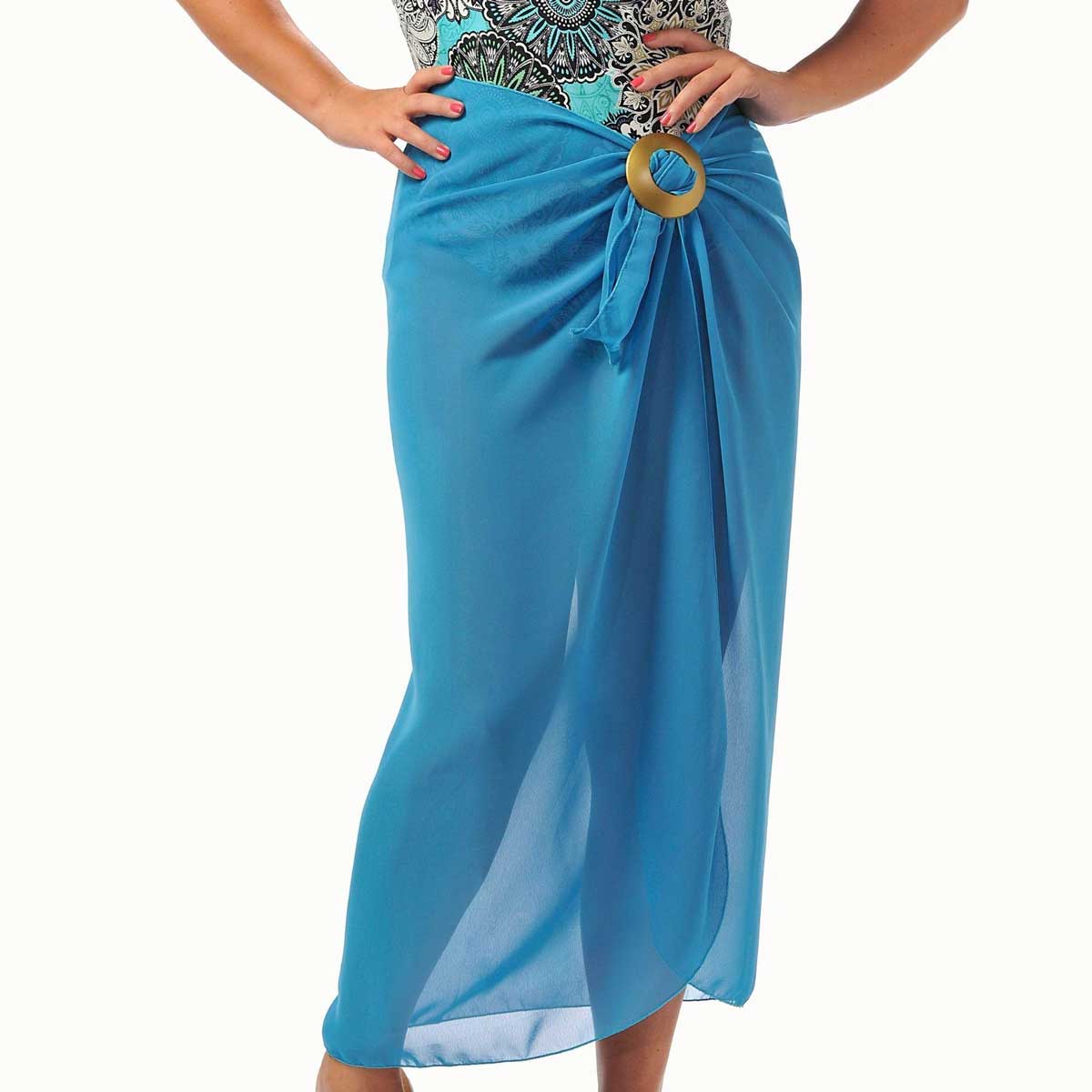 Rapz: Long Georgette Sarong - TURQUOISE