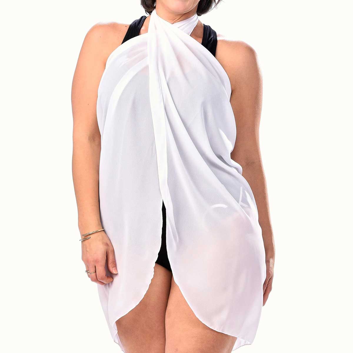 Rapz: Long Georgette Sarong - WHITE