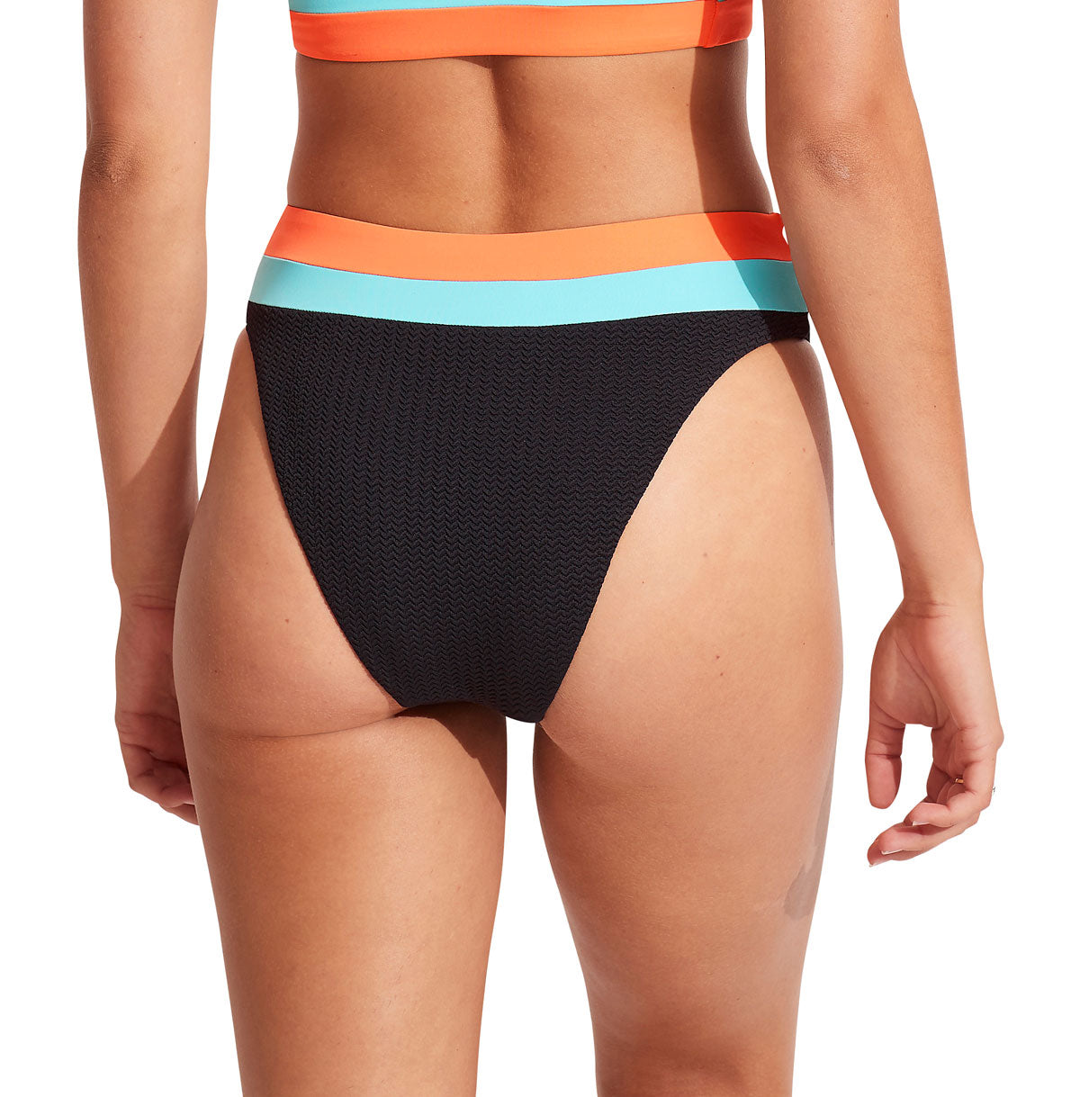 Seafolly: Slice Of Splice High Rise Bikini Bottom - BLACK