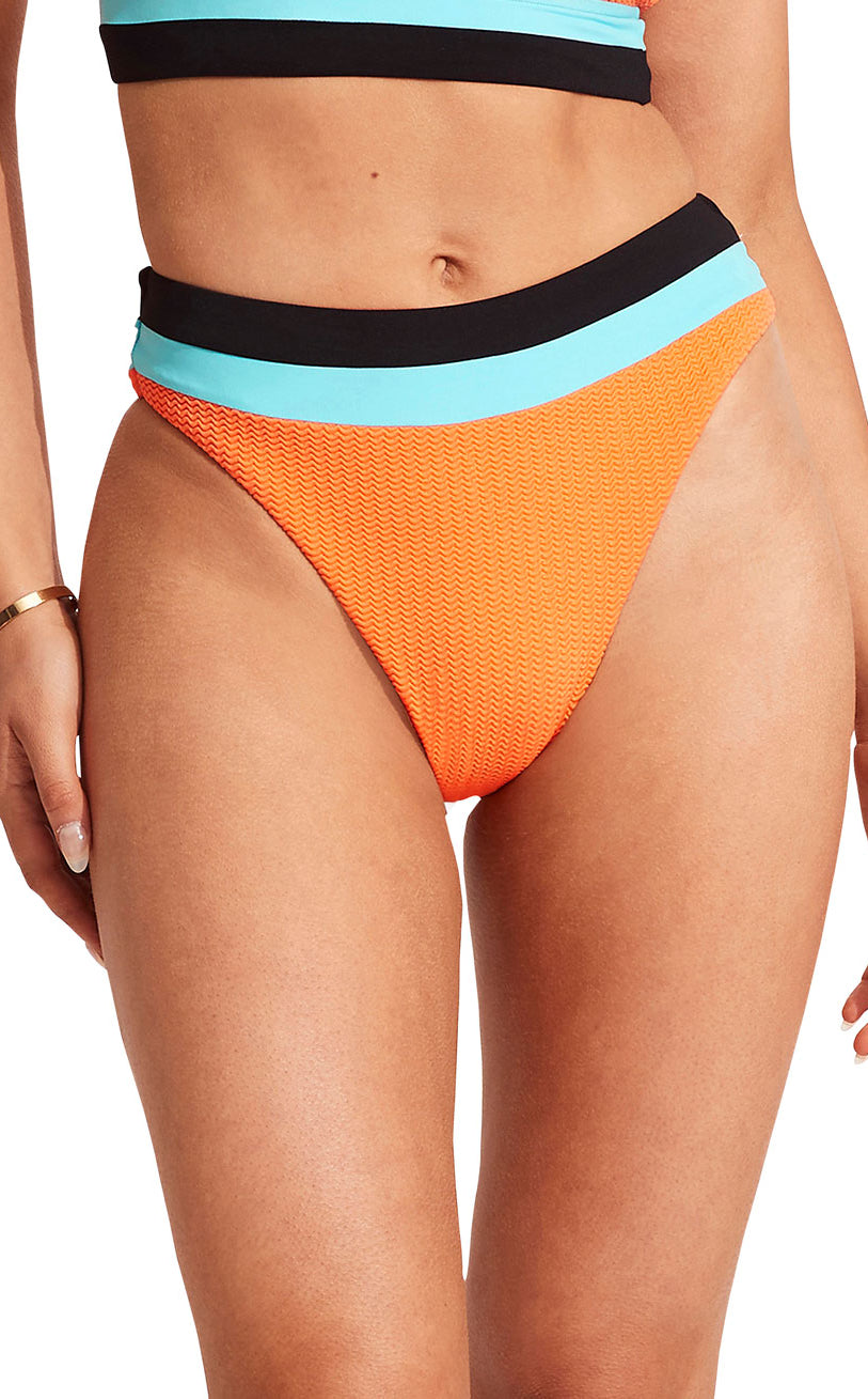 Seafolly: Slice Of Splice High Rise Bikini Bottom