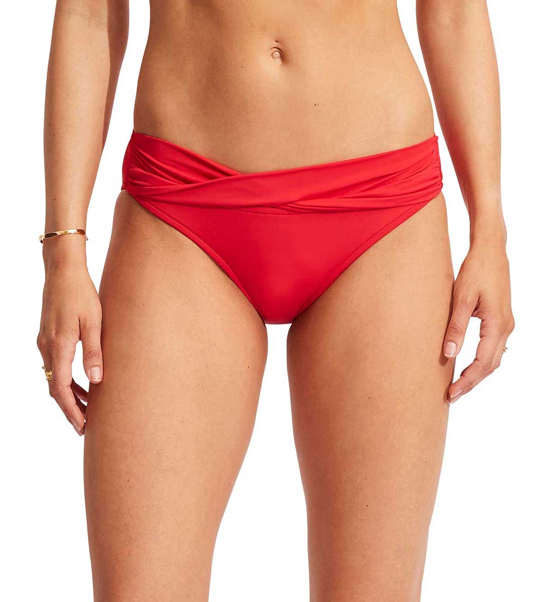 Seafolly: Solid Twist Band Hipster Pant - CHILIRED