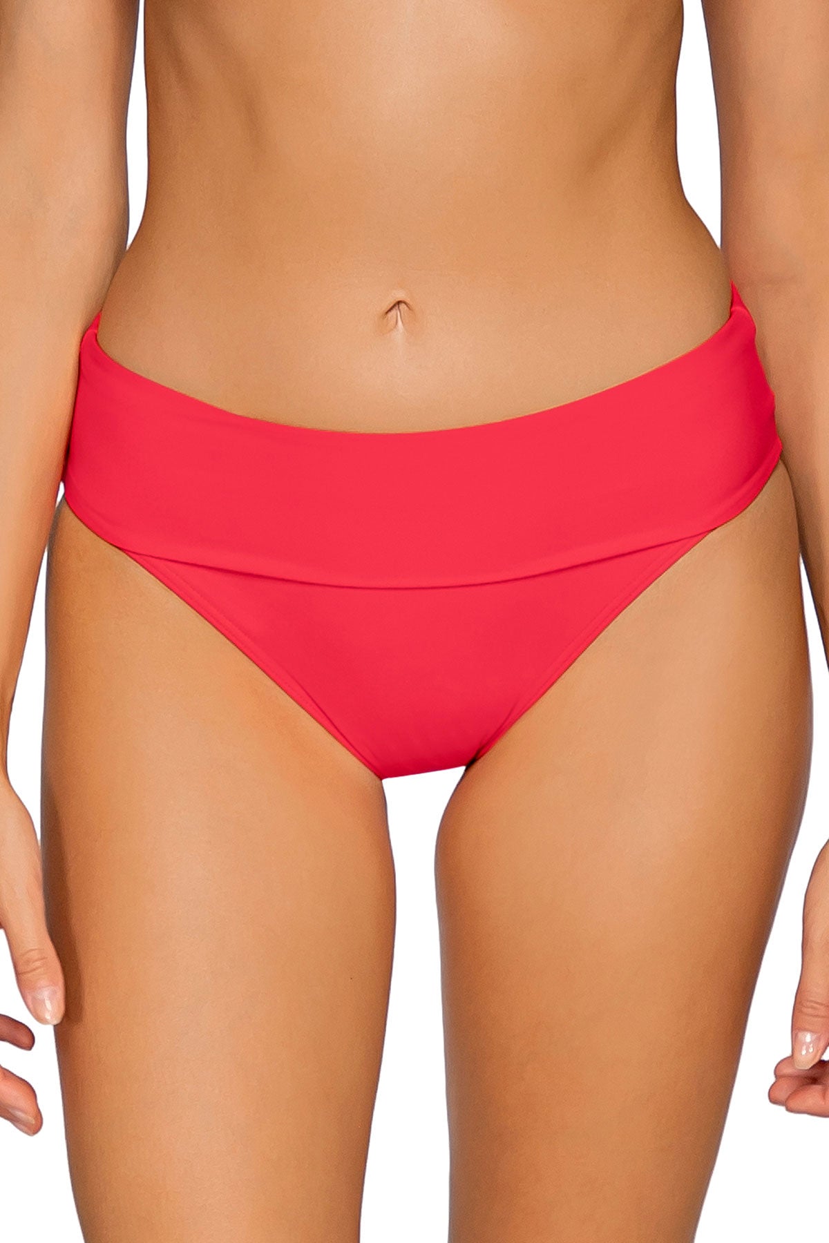 Sunsets: Solid Geranium Hannah High Waist Bottom