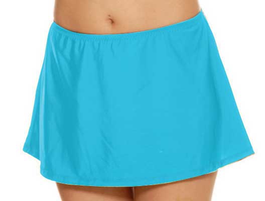 T.H.E: Solid Skirted Bottom - CARIBEAN BLUE