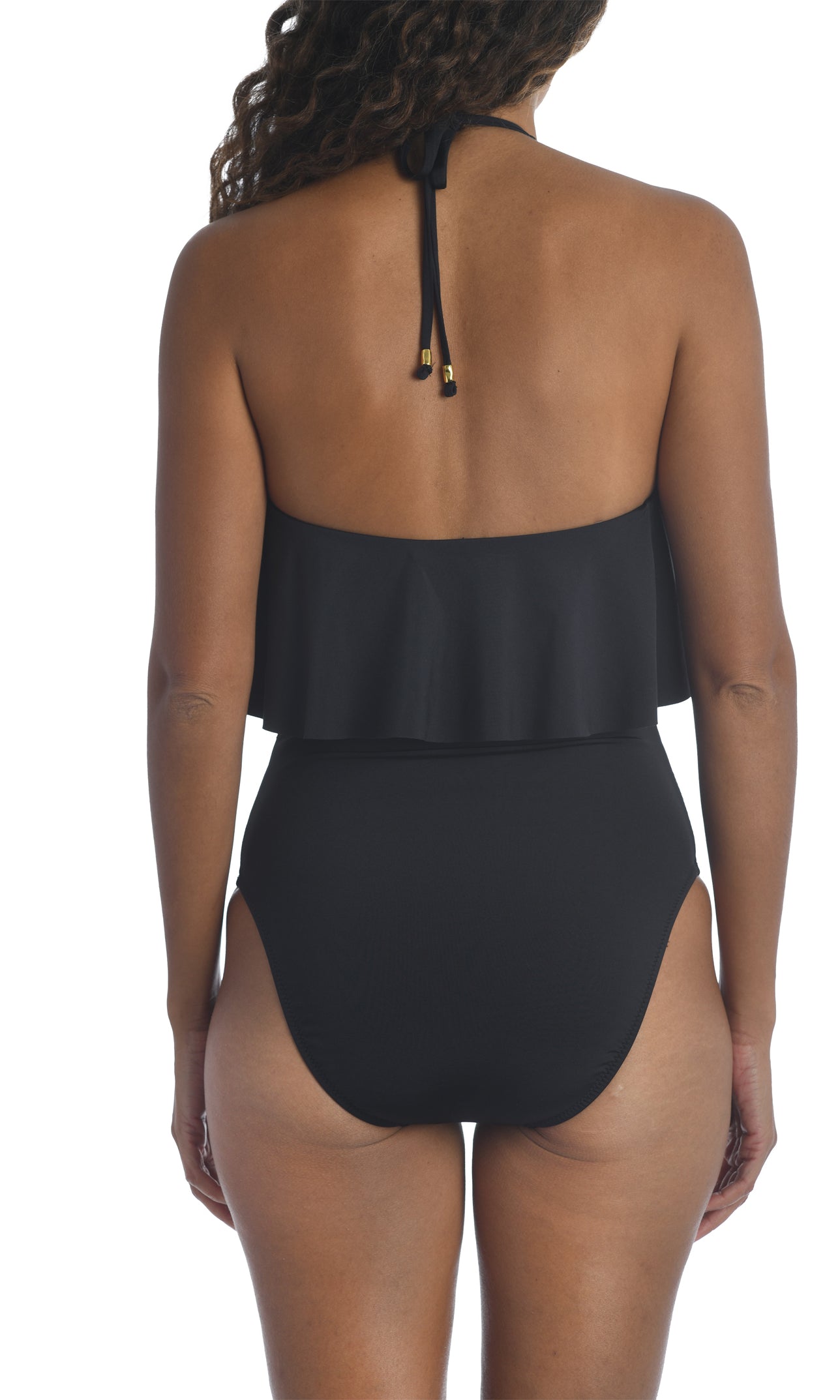 Trina Turk: One Piece Bijou Solids Flutter High Neck