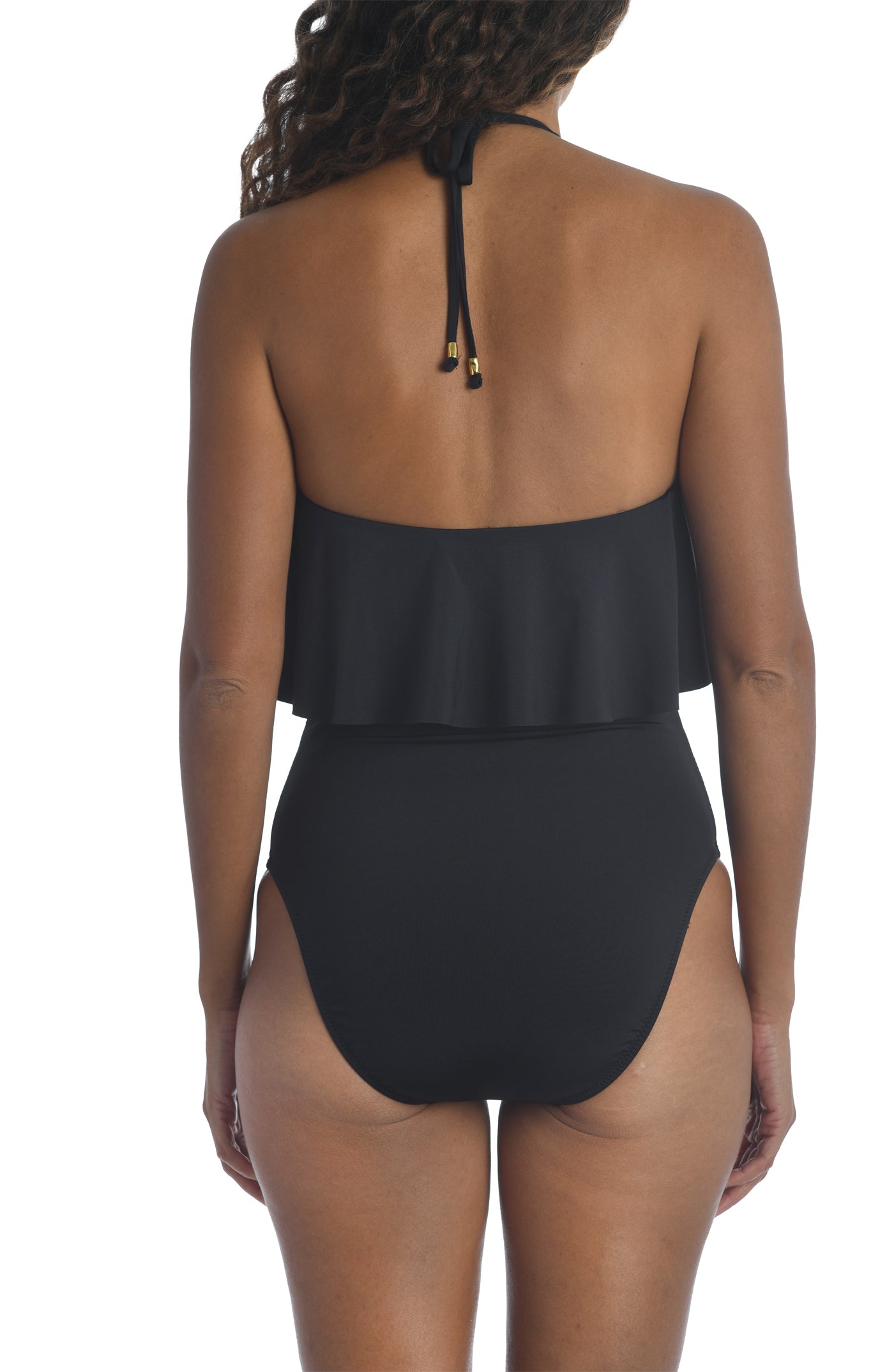 Trina Turk: One Piece Bijou Solids Flutter High Neck