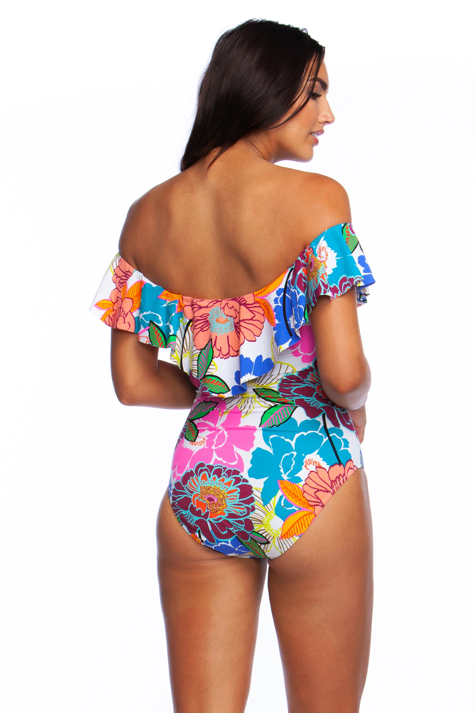 Trina Turk: One Piece Radiant Blooms Off The Shoulder Bandeau