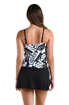 24th & Ocean Monteverde Double Tier Tankini Top in Black/White, alternate view