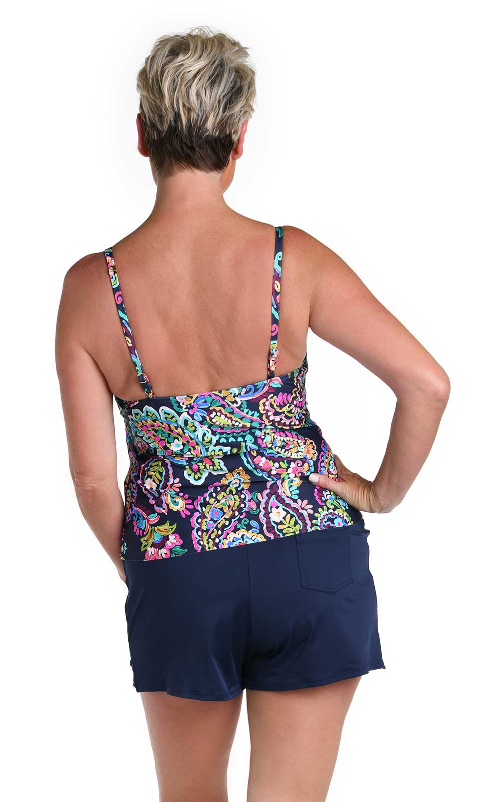24th & Ocean: Painted Paisley Two Tiered Tankini Top