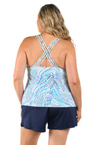 24th & Ocean: Plus Size Mosaica Underwire Crossback Tankini Top