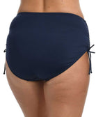 24th & Ocean: Plus Size Solids Mid Waist Adjustable Hipster Bottom - MIDNIGHT 