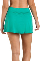 24th & Ocean: Solid High Waist Swim Skort - EMERALD