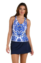 24th & Ocean: Talavera Cutout Over The Shoulder Tankini Top