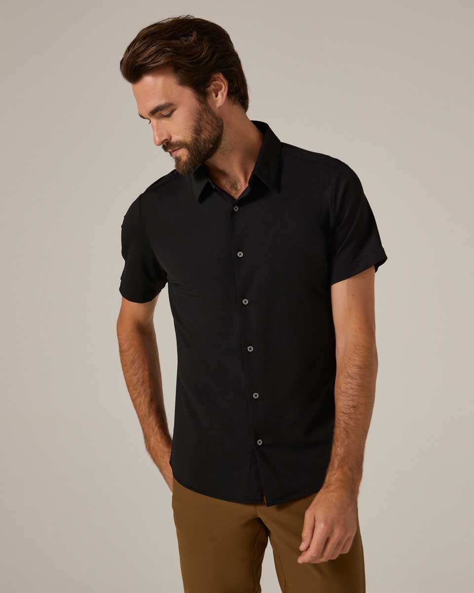 7 Diamonds: Aldridge Short Sleeve Shirt - BLACK