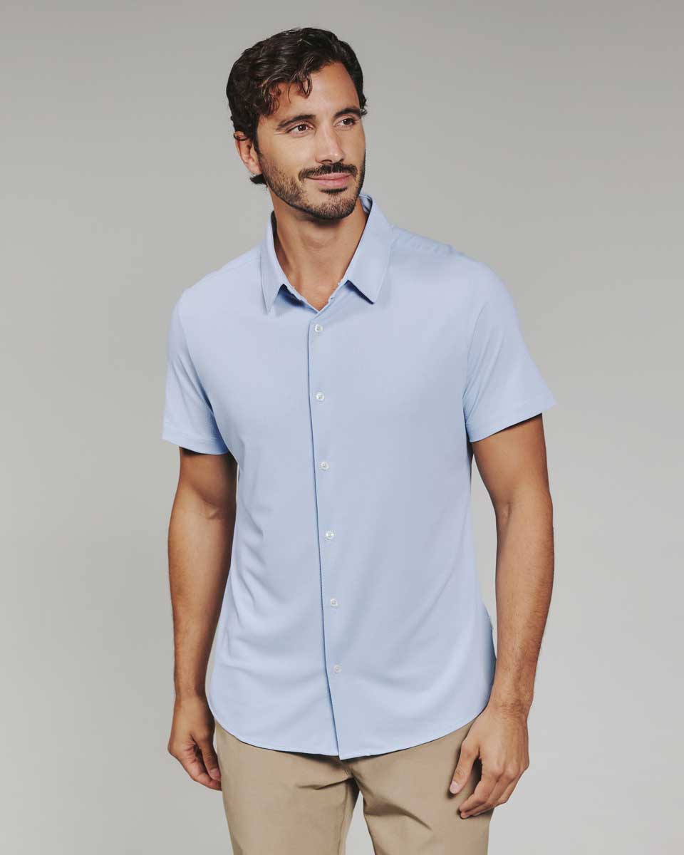 7 Diamonds: Aldridge Short Sleeve Shirt - ICE BLUE