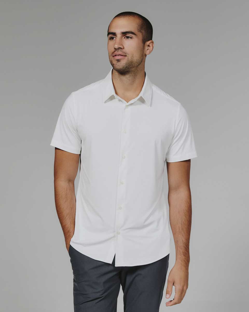 7 Diamonds: Azores Short Sleeve Shirt - WHITE