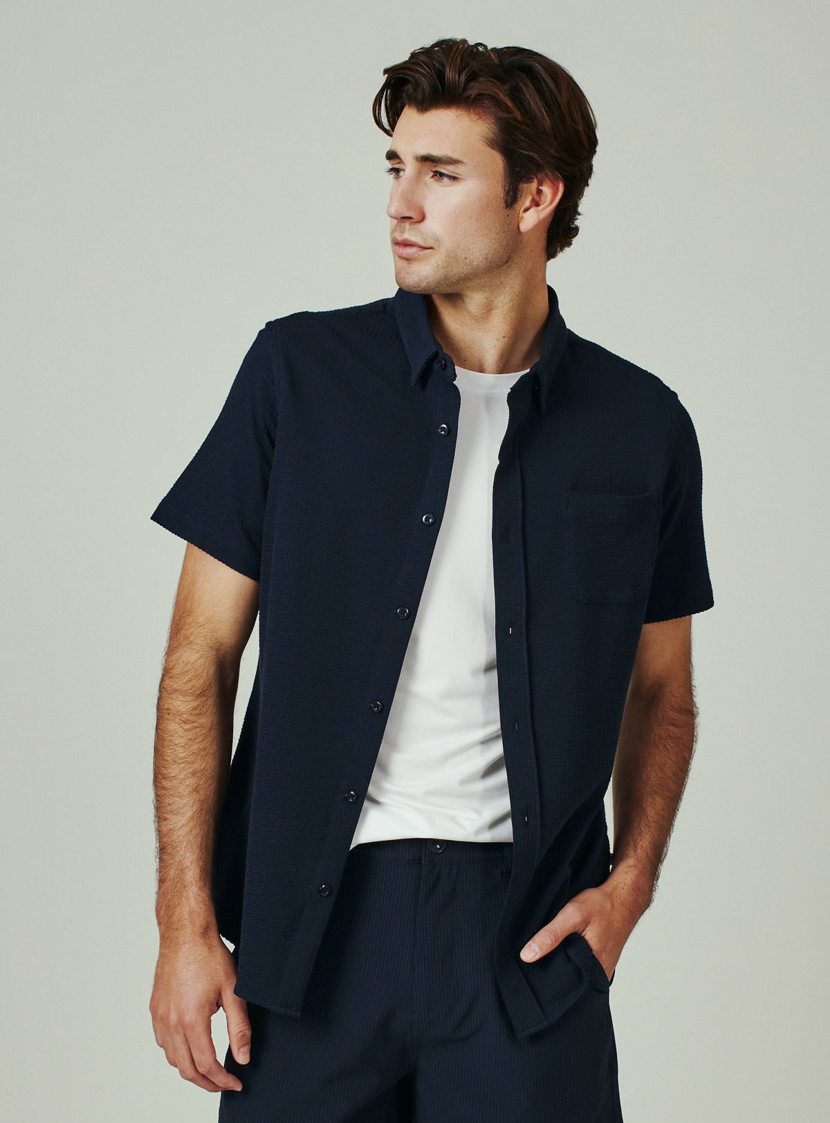 7 Diamonds: Bennet Short Sleeve Shirt - NAVY