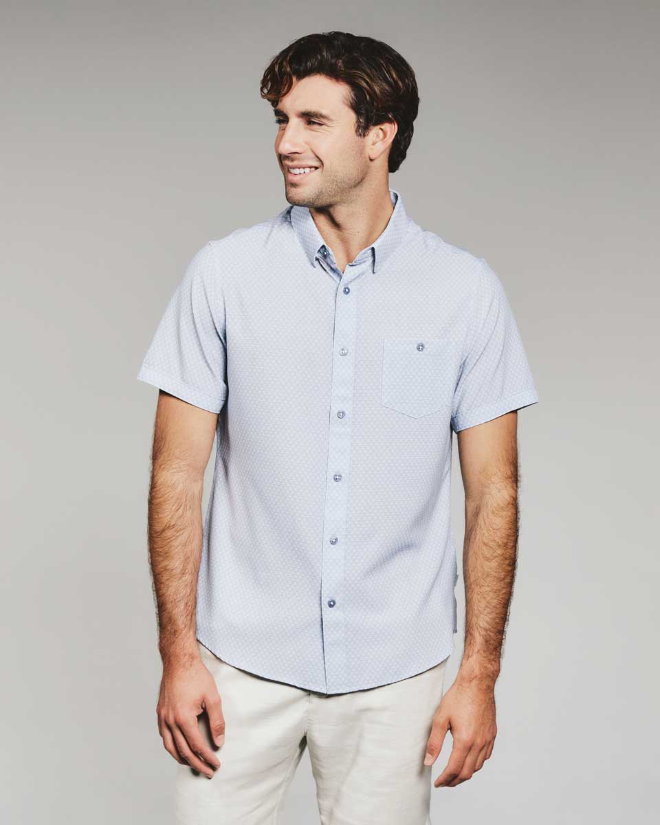 7 Diamonds: Bosworth Short Sleeve Shirt - LT.BLUE