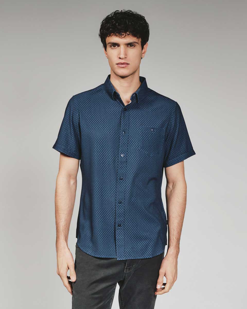 7 Diamonds: Bosworth Short Sleeve Shirt - NAVY