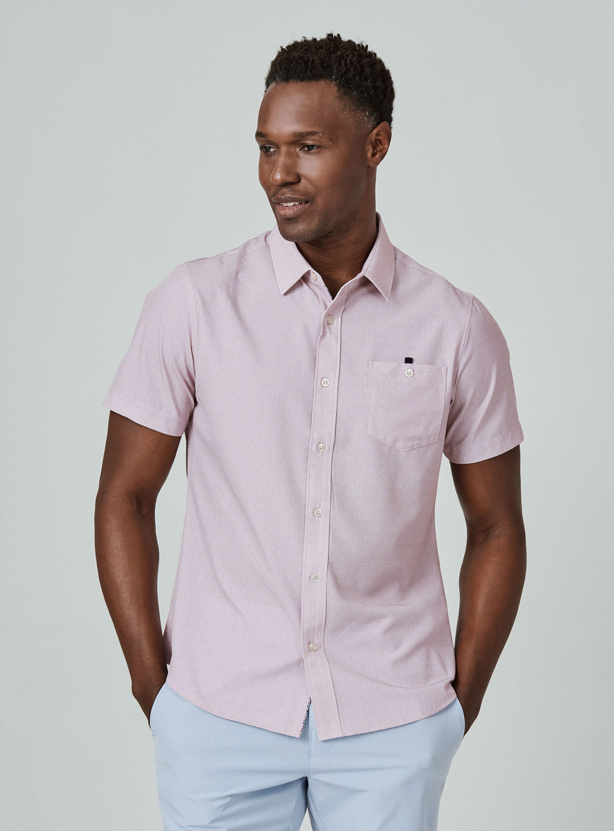 7 Diamonds: Cortes Short Sleeve Shirt - STN ROSE