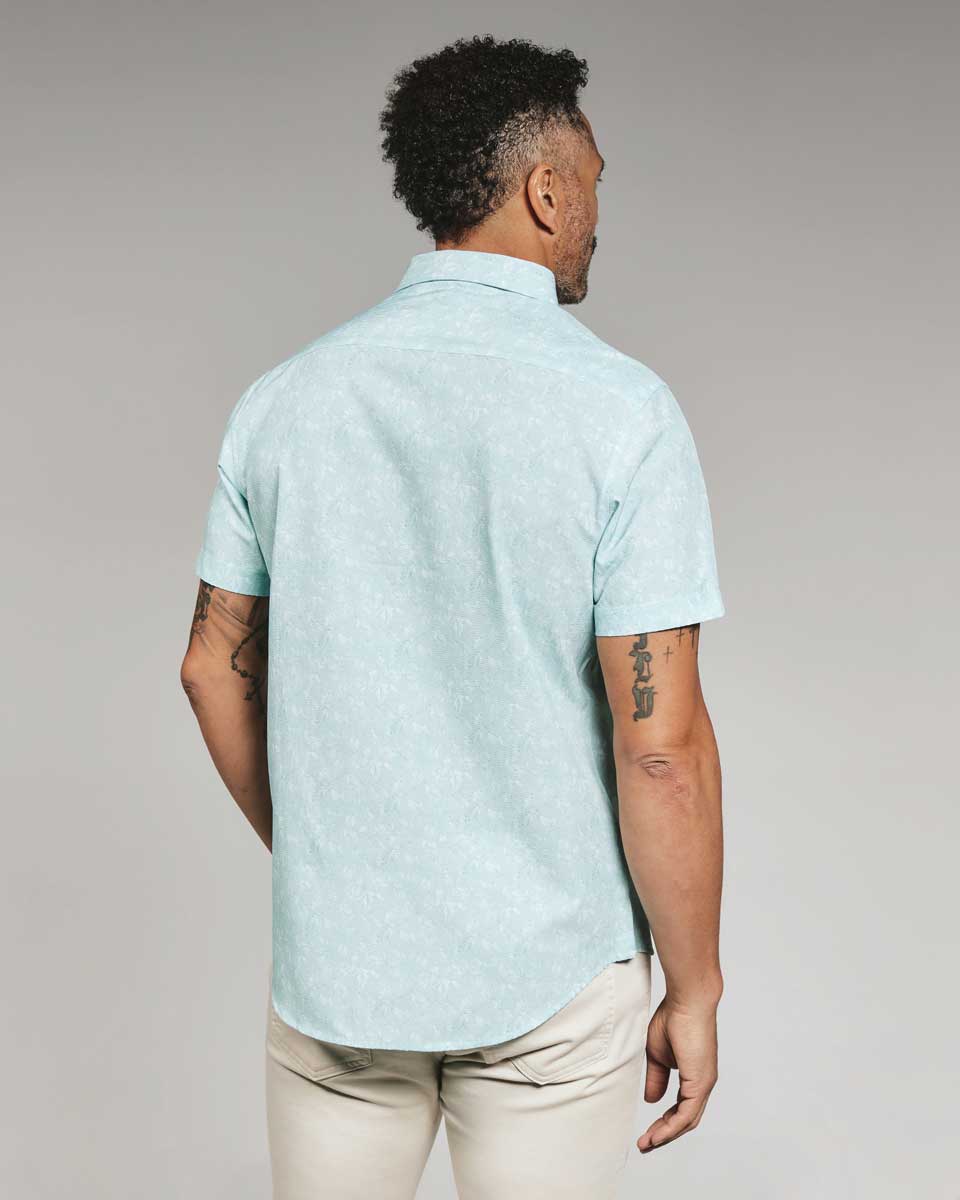 7 Diamonds: Hollis Short Short Sleeve Shirt - SEAFOAM