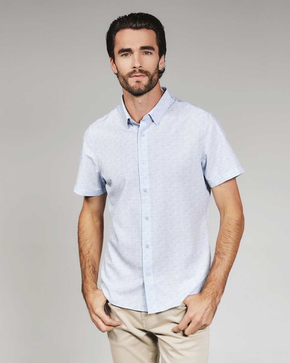 7 Diamonds: Jayden Short Sleeve Shirt - LT.BLUE